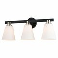 Perfecttwinkle Vermont 3 Light Vanity, Matte Black & Satin Nickel PE3272294